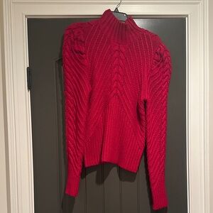 White House Black Market Vibrant Red Cowl Sweater